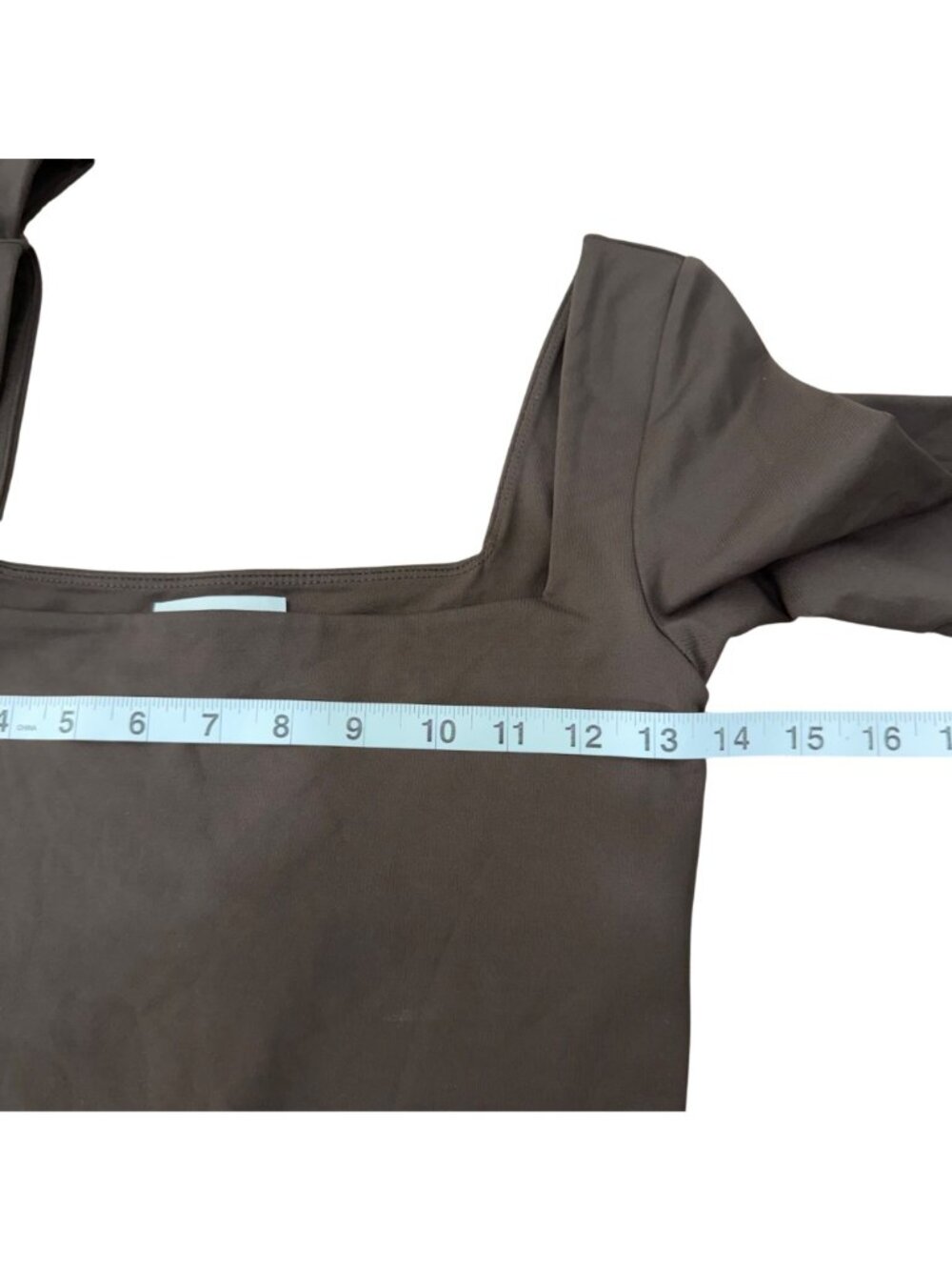 Babaton Women Long-Sleeve Dark Brown Bodysuit Size M Nylon Blend Snap Closure - Picture 6 of 9